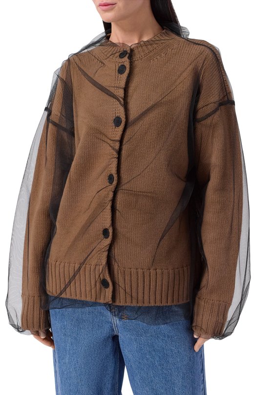 Шерстяной кардиган MSGM 3942MDM202/257988 Бежевый  3942MDM202/257988 Фото 3