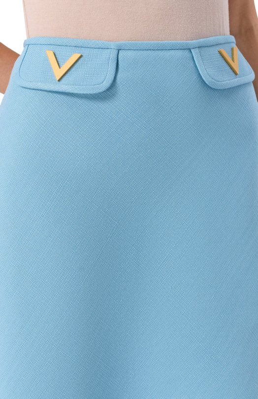 Юбка из вискозы Valentino 7B3RADK0/98T Голубой  7B3RADK0/98T Фото 5