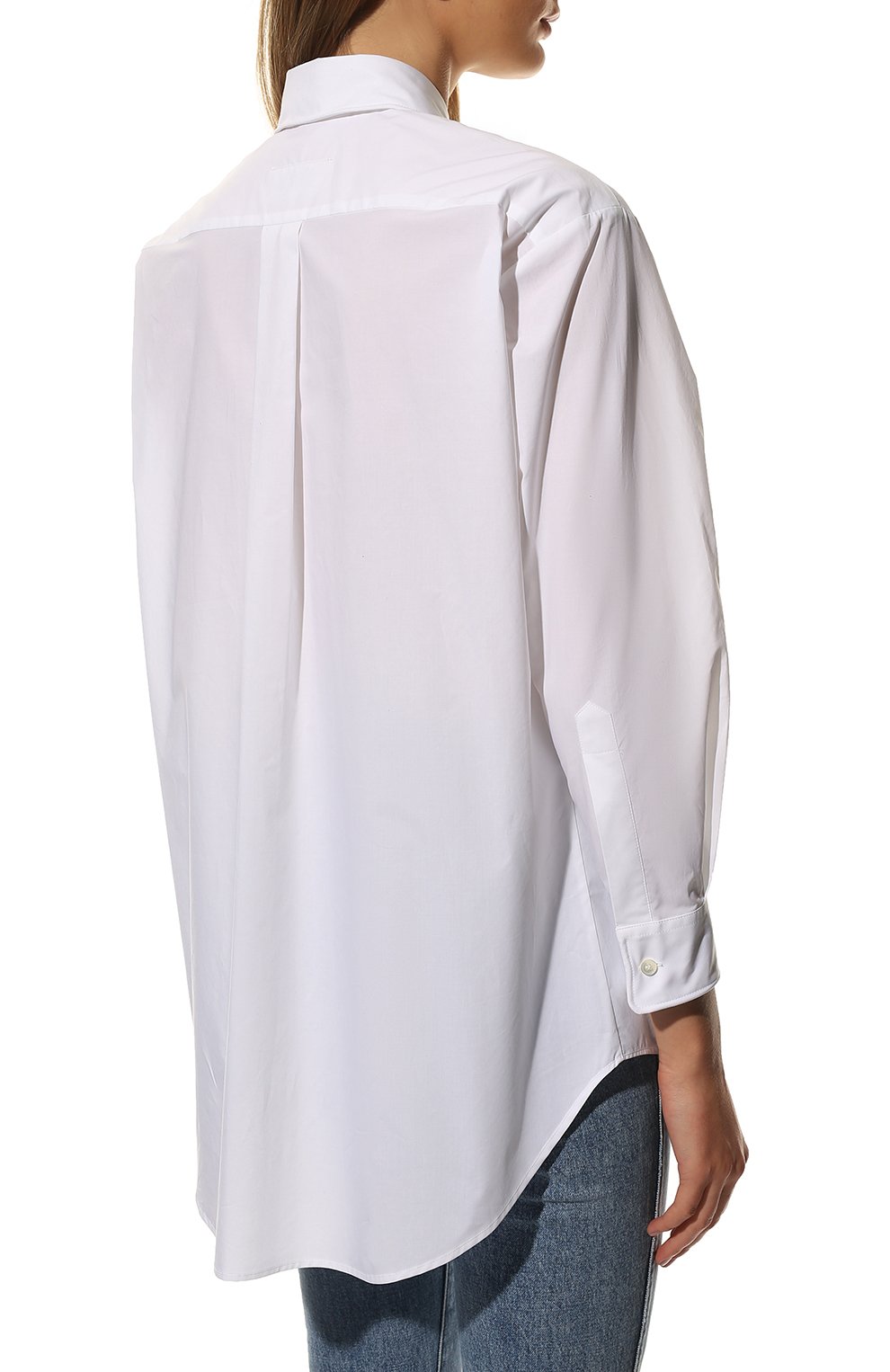 Хлопковая рубашка MM6 белого цвета по цене 62950 руб., арт. S62DL0055/S47294, фото 4 Хлопковая рубашка MM6, арт. S62DL0055/S47294, фото 4
