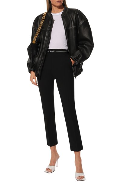 Шерстяные брюки MSGM черного цвета по цене 39200 руб., арт. 3341MDP12 227603, фото 2 Шерстяные брюки MSGM, арт. 3341MDP12 227603, фото 2