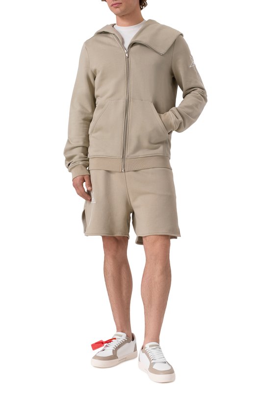 Хлопковая толстовка Rick Owens x Champion Rick Owens CM01E1665/CHFE Бежевый  CM01E1665/CHFE Фото 2