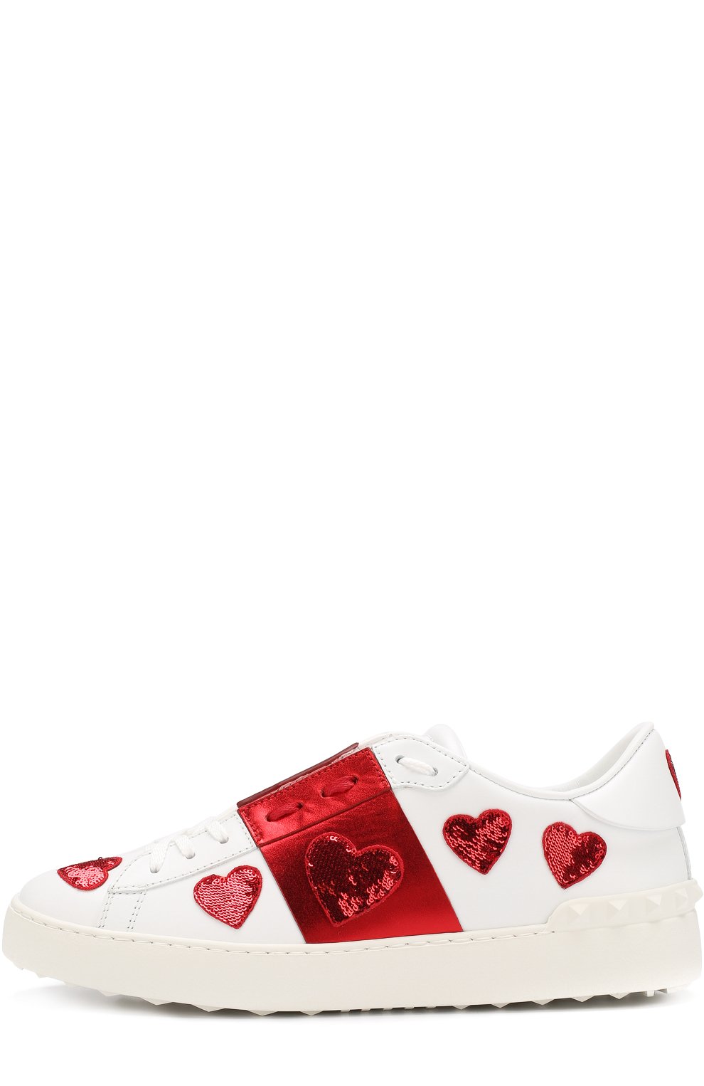 Кожаные кеды open с отделкой VALENTINO, а рт. QW2S0781/ABV, фото 3