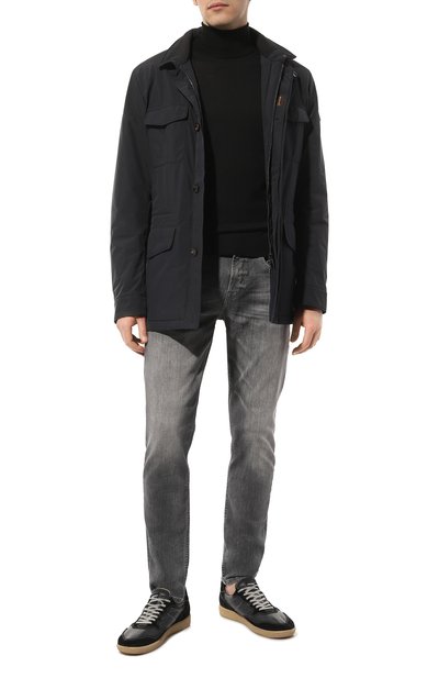 Утепленная куртка leonardo-stp MOORER темно-синего цвета по цене 184500 руб., арт. 0DRAN0E-STP, фото 2 Утепленная куртка leonardo-stp MOORER, арт. 0DRAN0E-STP, фото 2