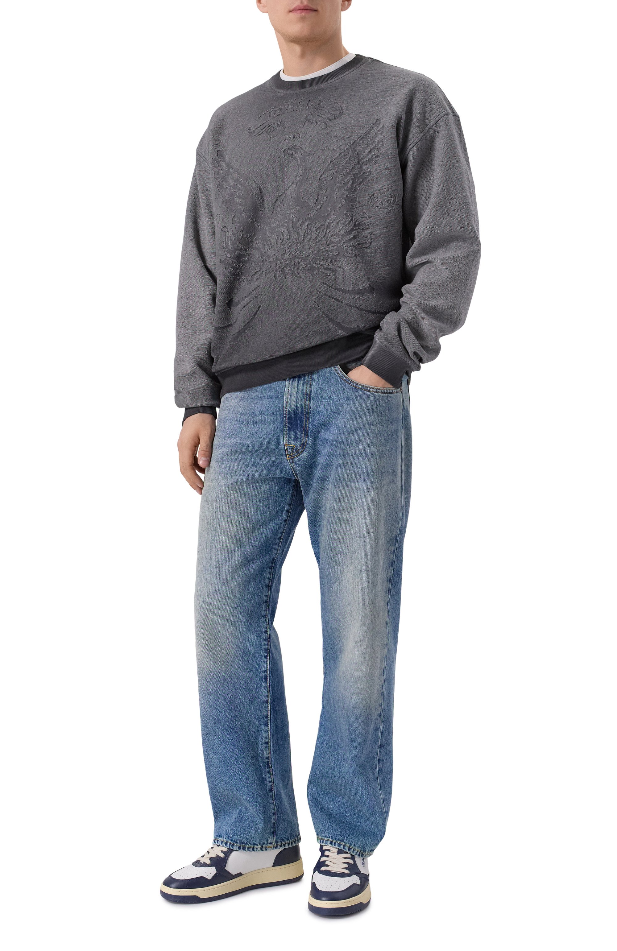 Свитшот DIESEL темно-серого цвета по цене 24050 руб., арт. A19289/0IKBV, фото 2 Свитшот DIESEL, арт. A19289/0IKBV, фото 2