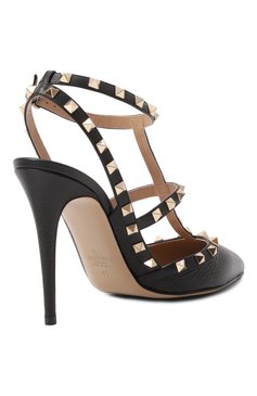 Женские кожаные туфли rockstud 100 VALENTINO черного цвета, арт. 6W2S0393/VCE | Фото 5 (Драгоценные камни: Проставлено; Каблук высота: Высокий; Материал сплава: Проставлено; Материал внешний: Натуральная кожа; Материал внутренний: Натуральная кожа; Подошва: Плоская; Каблук тип: Шпилька)