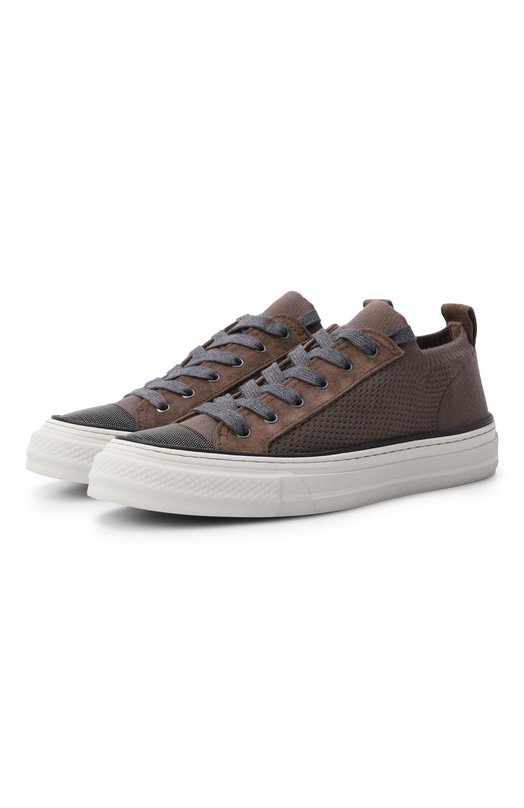 Комбинированные кеды Brunello Cucinelli MZ35G2650 Коричневый MZ35G2650