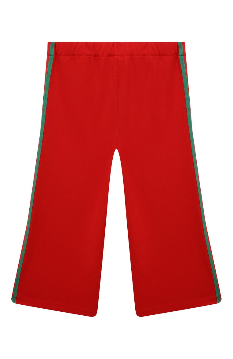 Детские брюки из вискозы GUCCI красного цвета, арт. 571378 XJBEC | Фото 2 (Случай: Повседневный; Материал сплава: Проставлено; Нос: Не проставлено; Материал внешний: Вискоза)