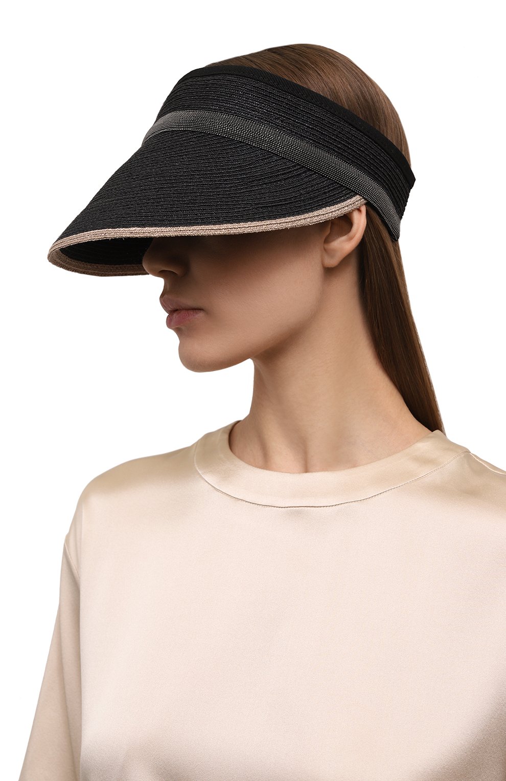 Козырек BRUNELLO CUCINELLI черного цвета по цене 63550 руб., арт. MCAP90085, фото 2 Козырек BRUNELLO CUCINELLI, арт. MCAP90085, фото 2