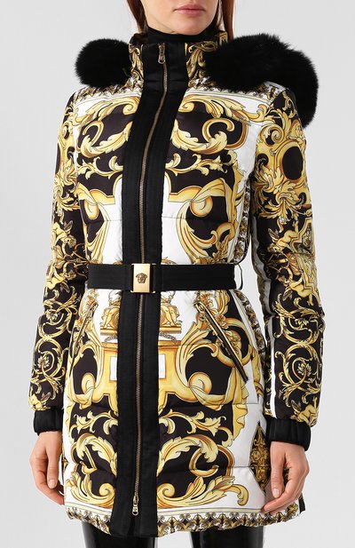 Пуховик с поясом и принтом VERSACE, арт. A80274/A226729, фото 3