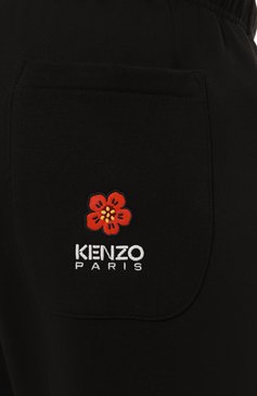 Мужские хлопковые джоггеры KENZO черного цвета, �арт. FC65PA7934MF | Фото 5 (Драгоценные камни: Проставлено; Материал внешний: Хлопок; Материал сплава: Проставлено; Длина (брюки, джинсы): Стандартные; Стили: Кэжуэл; Силуэт М (брюки): Джоггеры)