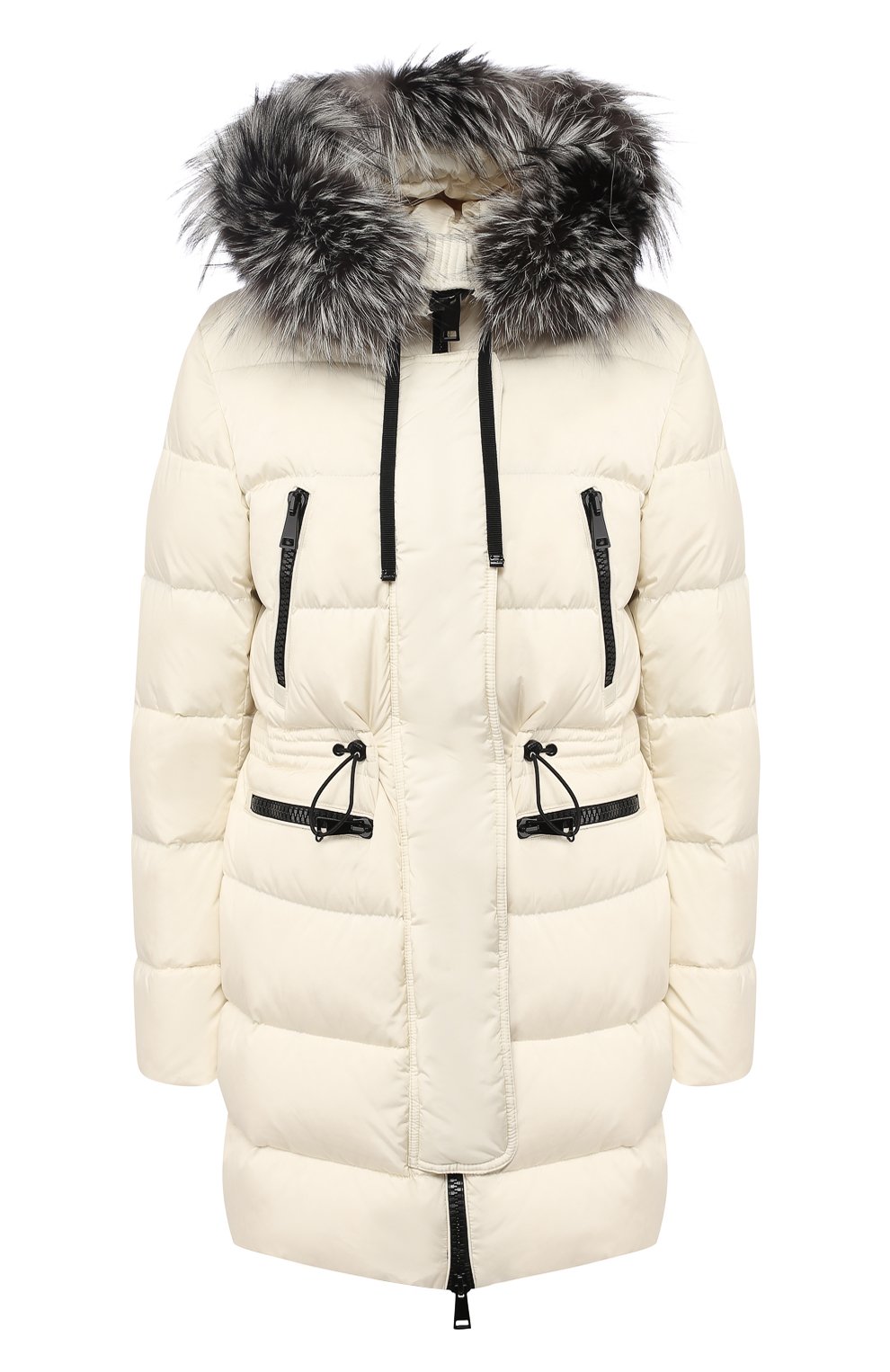 Пуховик с меховой отделкой капюшона MONCLER белого цвета по цене 183500 руб., арт. D2-093-49885-25-54155, фото 1 Пуховик с меховой отделкой капюшона MONCLER, арт. D2-093-49885-25-54155, фото 1