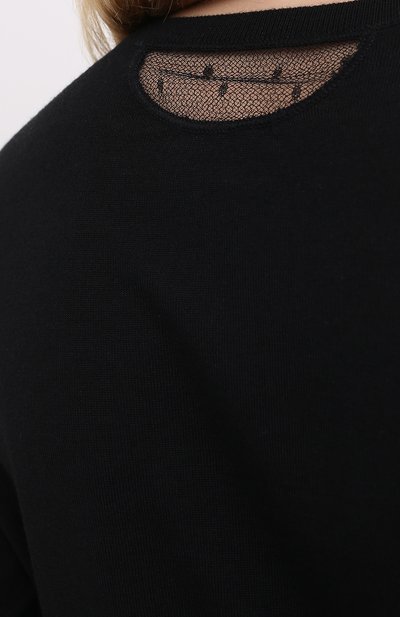 Кардиган из шерсти и шелка REDVALENTINO черного цвета по цене 33350 руб., арт. UR3KA00Z/4A7, фото 5 Кардиган из шерсти и шелка REDVALENTINO, арт. UR3KA00Z/4A7, фото 5
