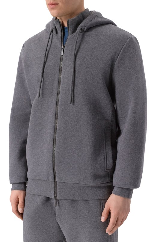 Хлопковый кардиган Zimmerli 1364-43708 Серый  1364-43708 Фото 3