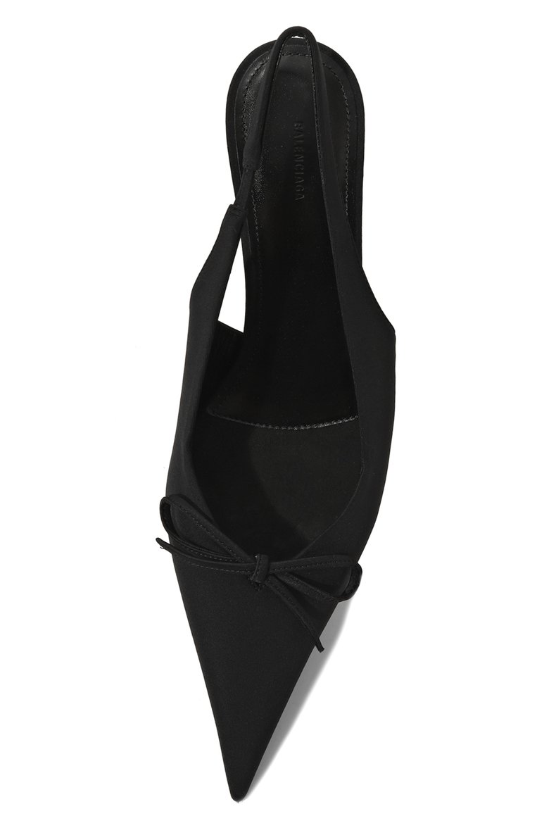 Женские текстильные туфли knife bow 40 BALENCIAGA черного цвета, арт. 782551/W2ES0 | Фото 6 (Подошва: Плоская; Драгоценные камни: Проставлено; Материал сплава: Проставлено; Каблук высота: Низкий; Материал внутренний: Натуральная кожа; Материал внешний: Текстиль; Женское Кросс-КТ: Слингбэки; Каблук тип: Kitten heel)