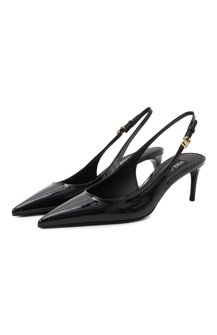 Женские лакированные туфли lollo 60 DOLCE & GABBANA черного цвета, арт. CG0773/A1471 | Фото 1 (Каблук высота: Средний; Материал внешний: Натуральная кожа; Материал внутренний: Натуральная кожа; Подошва: Плоская; Женское Кросс-КТ: Слингбэки; Каблук тип: Шпилька; Размерность: Товар большемерит; Автоматизация ТО: Проставлено; Автоматизация состава: Проставлено; Re-sync: On)