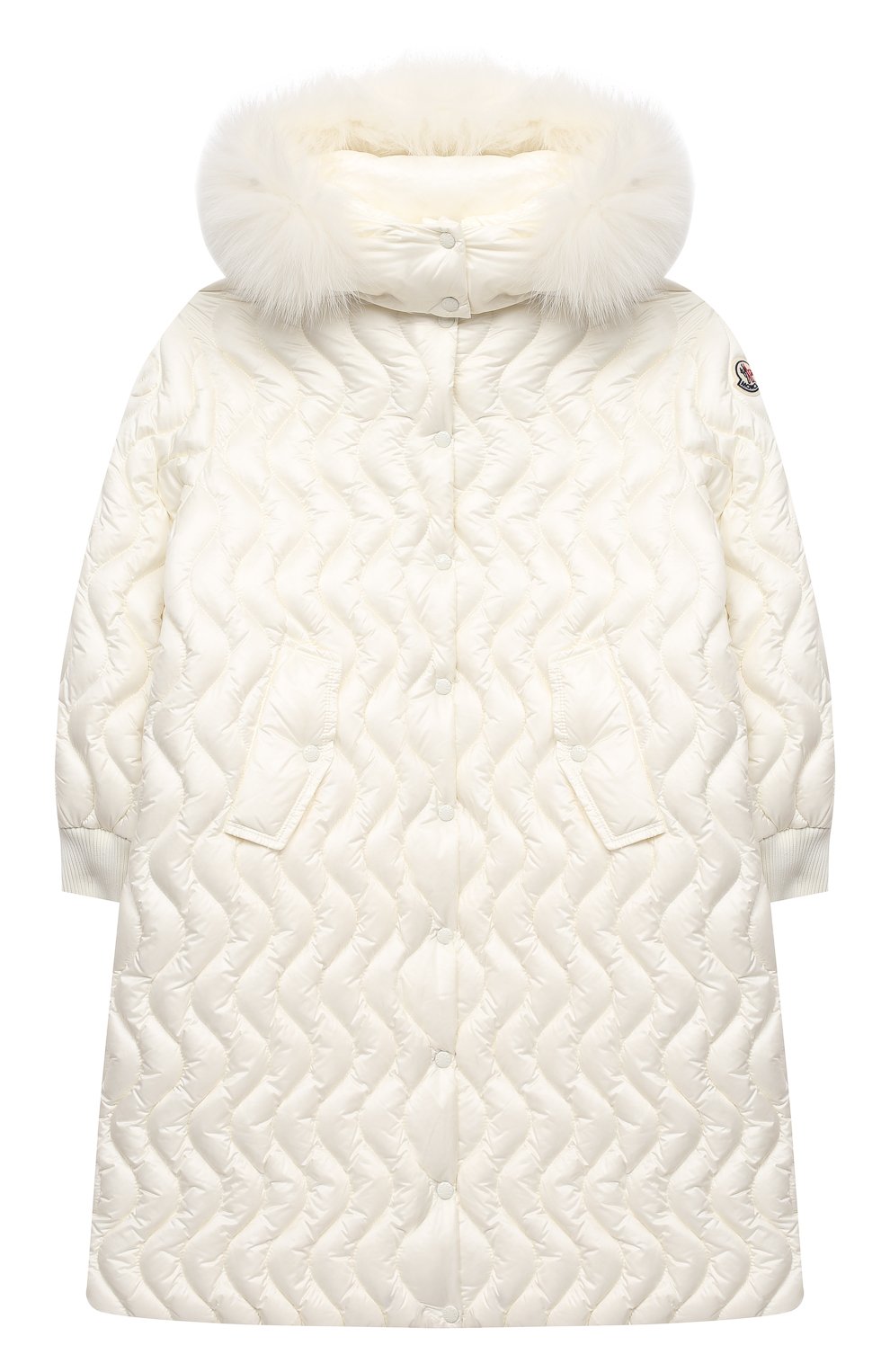 Пуховое пальто MONCLER белого цвета по цене 108000 руб., арт. F2-954-1C201-12-53048/4-6A, фото 1 Пуховое пальто MONCLER, арт. F2-954-1C201-12-53048/4-6A, фото 1