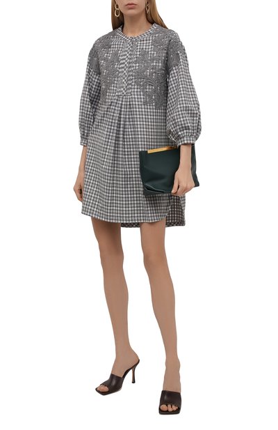 Хлопковое платье ERMANNO SCERVINO серого цвета по цене 66950 руб., арт. D394K303YDR, фото 2 Хлопковое платье ERMANNO SCERVINO, арт. D394K303YDR, фото 2