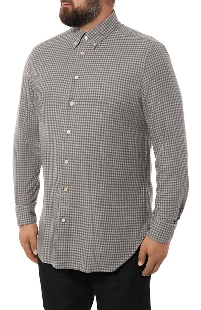 Хлопковая рубашка KITON, арт. UCIH0864302/47-50, фото 3