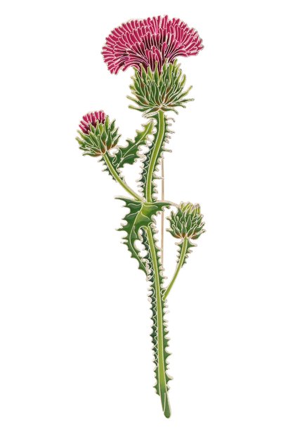 Женская брошь чертополох РУССКИЕ САМОЦВЕТЫ, арт. 41553