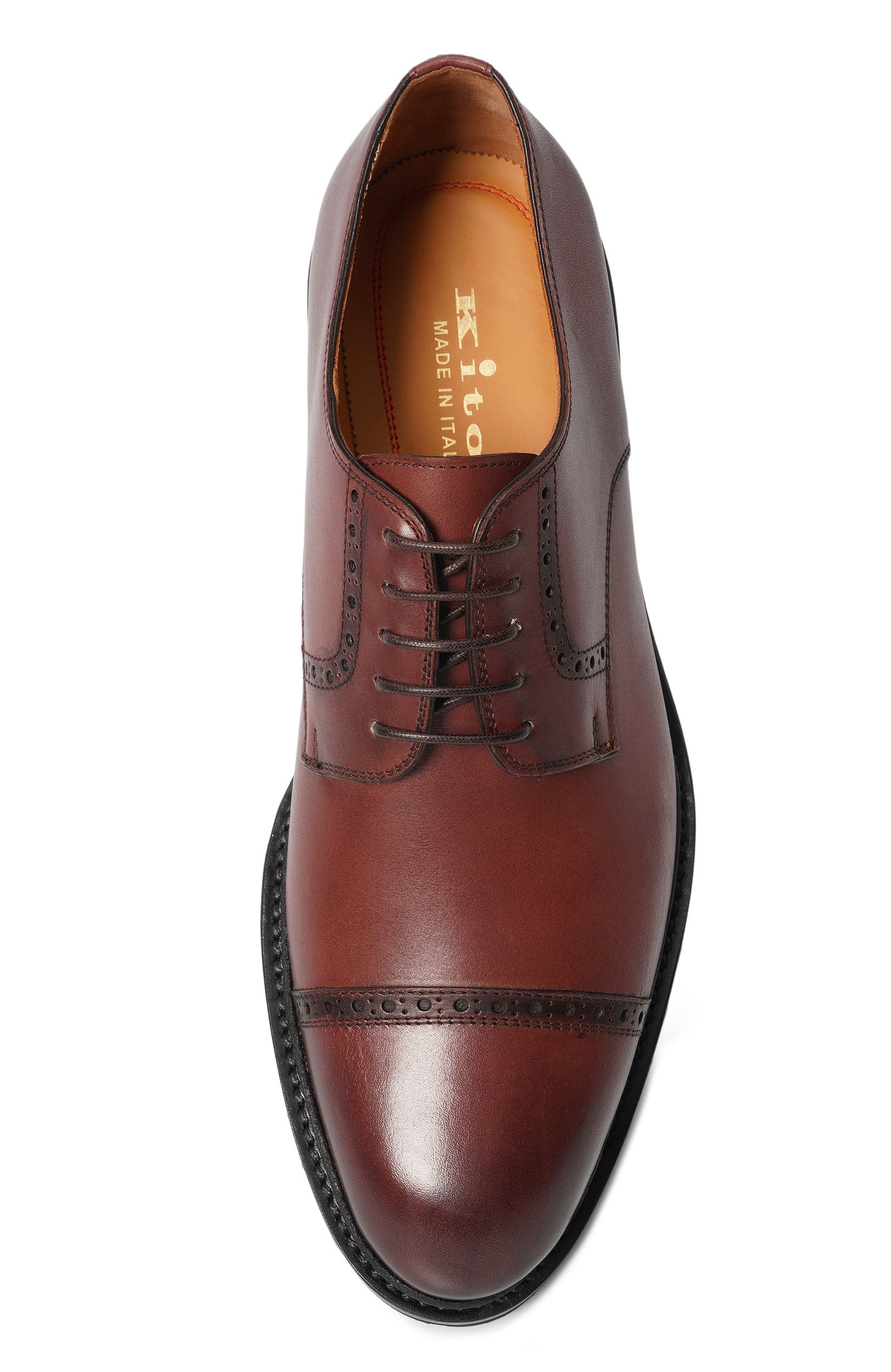 Кожаные дерби KITON коричневого цвета по цене 198500 руб., арт. USSA529N00100, фото 5 Кожаные дерби KITON, арт. USSA529N00100, фото 5