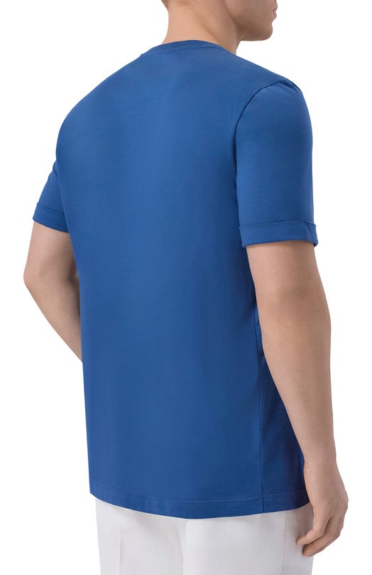 Хлопковая футболка Kiton UMK0891 Синий  UMK0891 Фото 4
