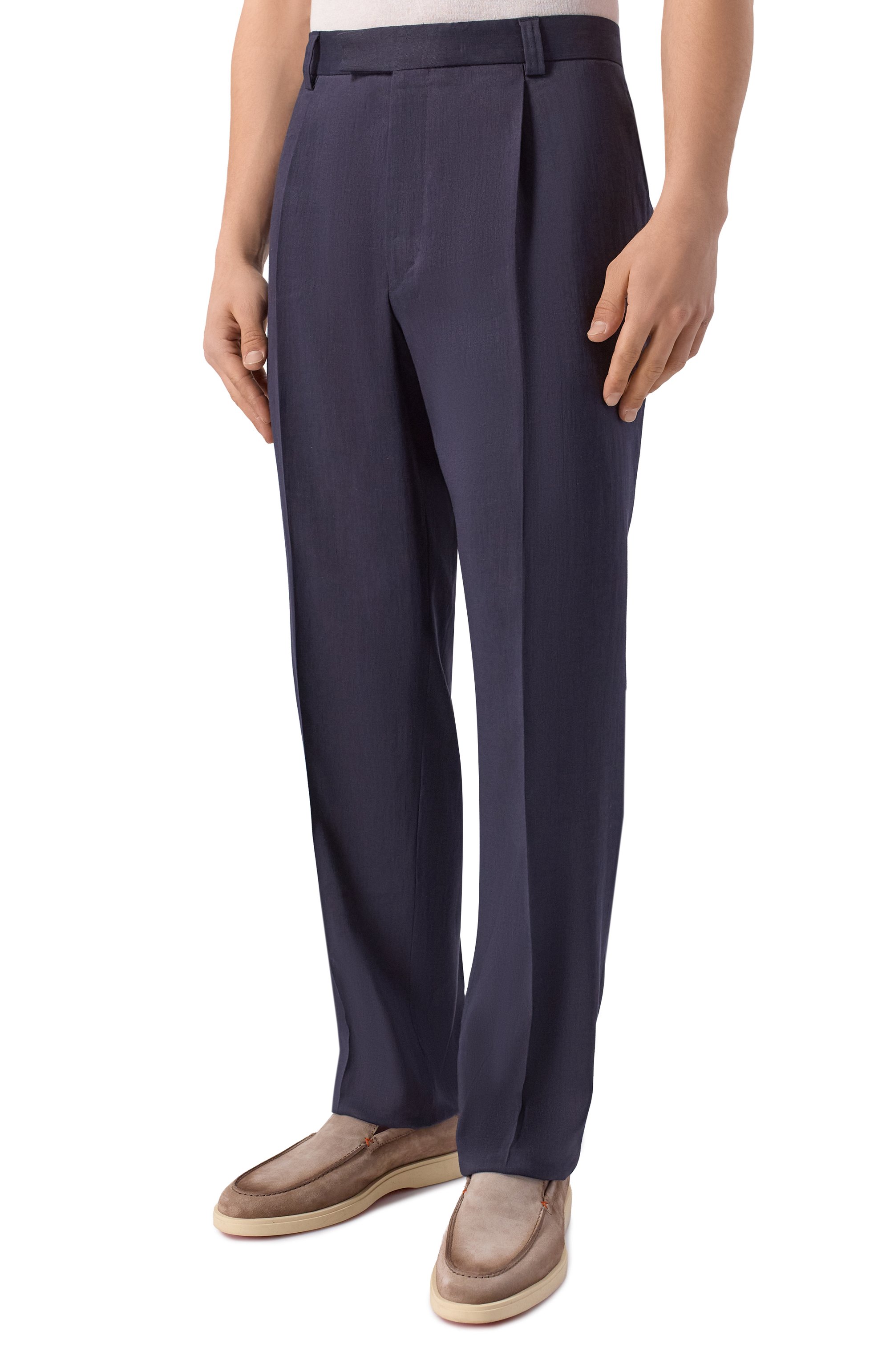 Брюки изо льна и шерсти BOSS CAMEL, арт. 50560851, фото 3