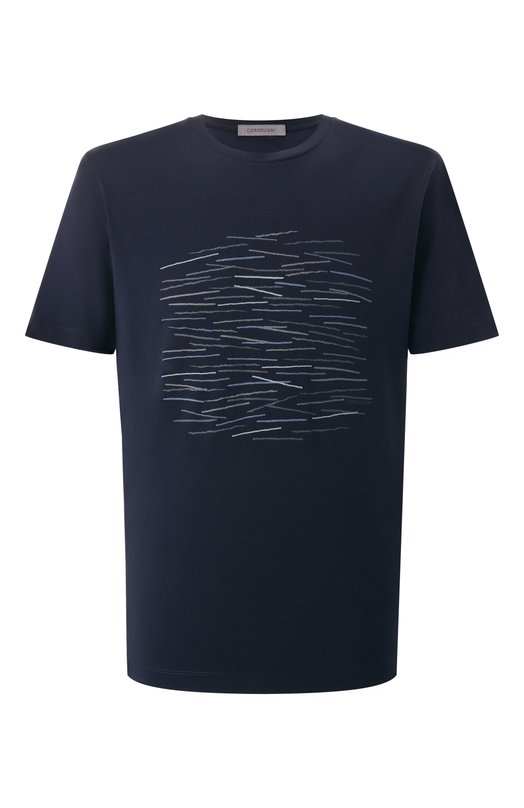 Хлопковая футболка Corneliani 25G585-2525063 Синий 25G585-2525063