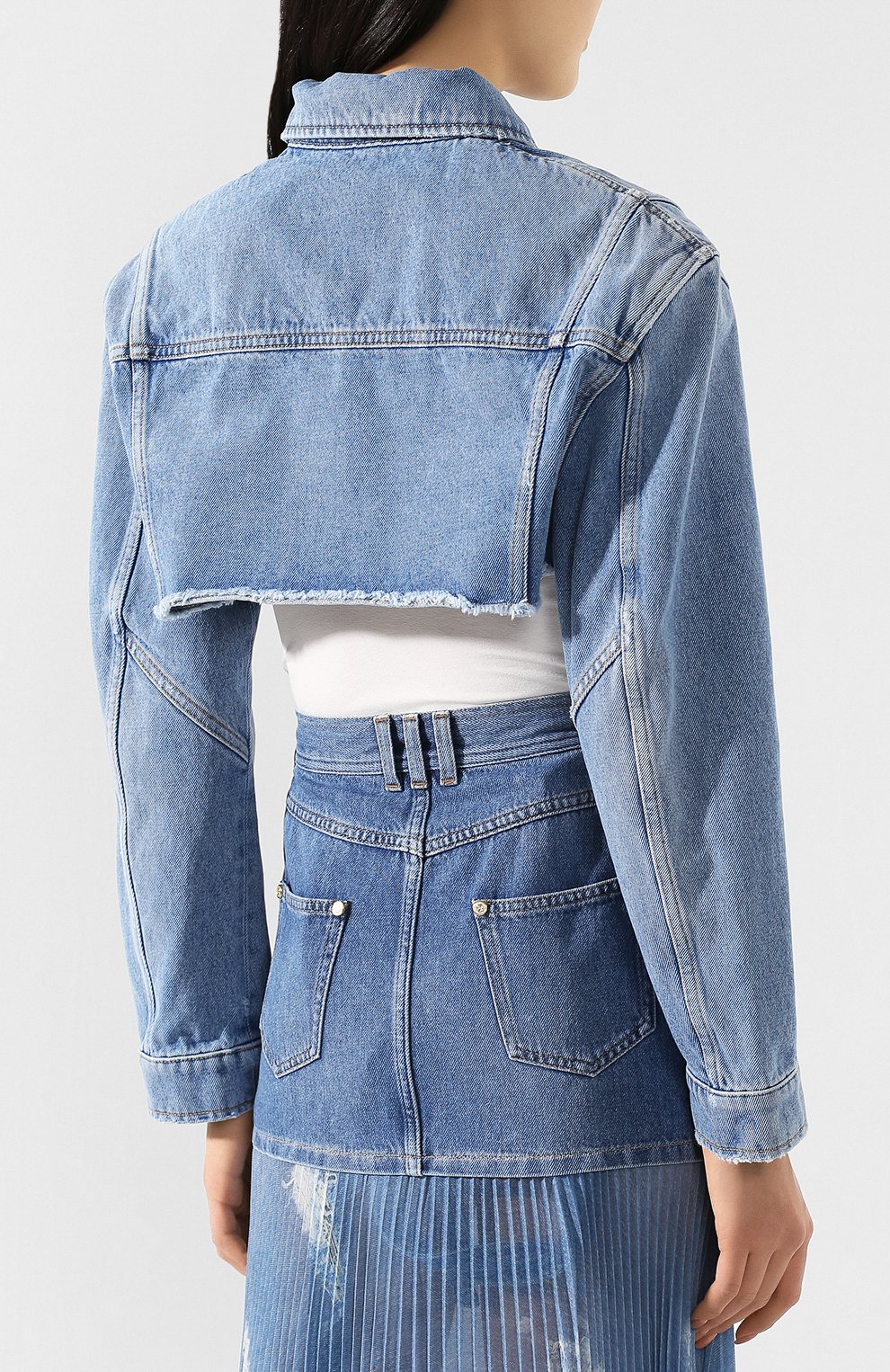 Джинсовая куртка BALMAIN голубого цвета по цене 118500 руб., арт. TF18122/D006, фото 4 Джинсовая куртка BALMAIN, арт. TF18122/D006, фото 4