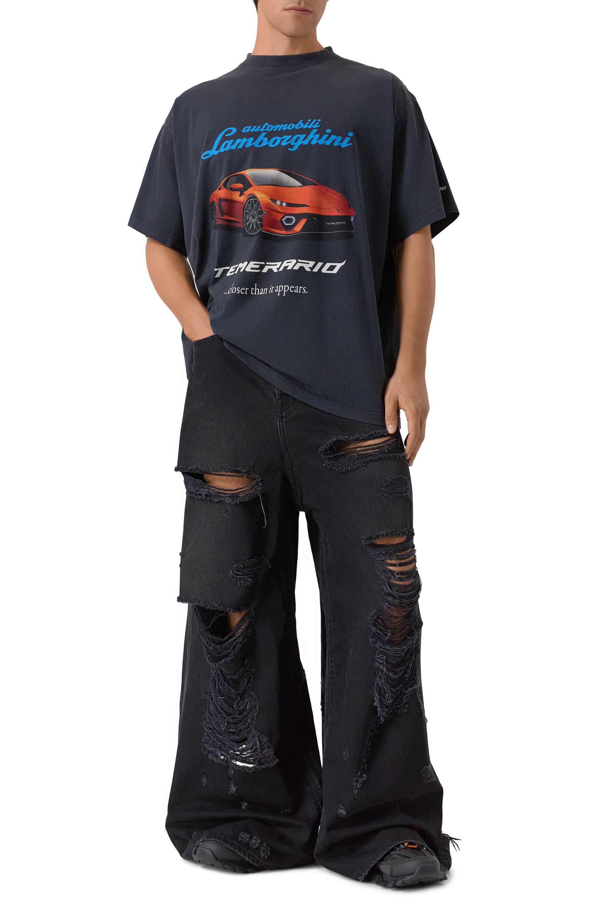 Хлопковая футболка balenciaga x automobili lamborghini BALENCIAGA, арт. 831305/TSVP9, фото 2