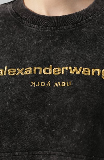 Хлопковая футболка ALEXANDER WANG темно-серого цвета по цене 18700 руб., арт. 1CC1201321, фото 5 Хлопковая футболка ALEXANDER WANG, арт. 1CC1201321, фото 5