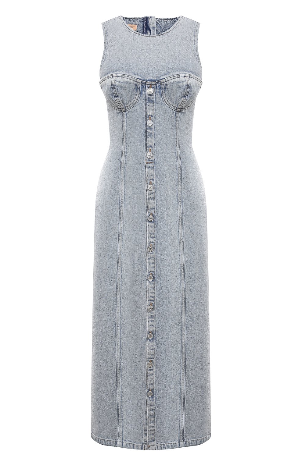 Джинсовое платье 7 FOR ALL MANKIND голубого цвета по цене 37050 руб., арт. JSCDC100AR, фото 1 Джинсовое платье 7 FOR ALL MANKIND, арт. JSCDC100AR, фото 1