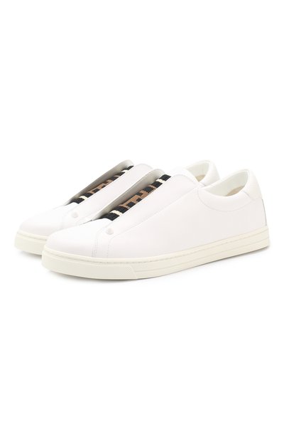 Кожаные кеды FENDI белого цвета по цене 54650 руб., арт. 8E6852 A625, фото 1 Кожаные кеды FENDI, арт. 8E6852 A625, фото 1