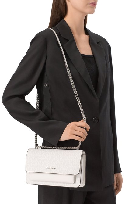 Женская сумка-тоут claire large MICHAEL MICHAEL KORS белого цвета, арт. 30R5SC7L3V | Фото 2 (Ремень/цепочка: На ремешке; Материал сплава: Проставлено; Размер: large; Материал: Экокожа; Драгоценные камни: Проставлено)