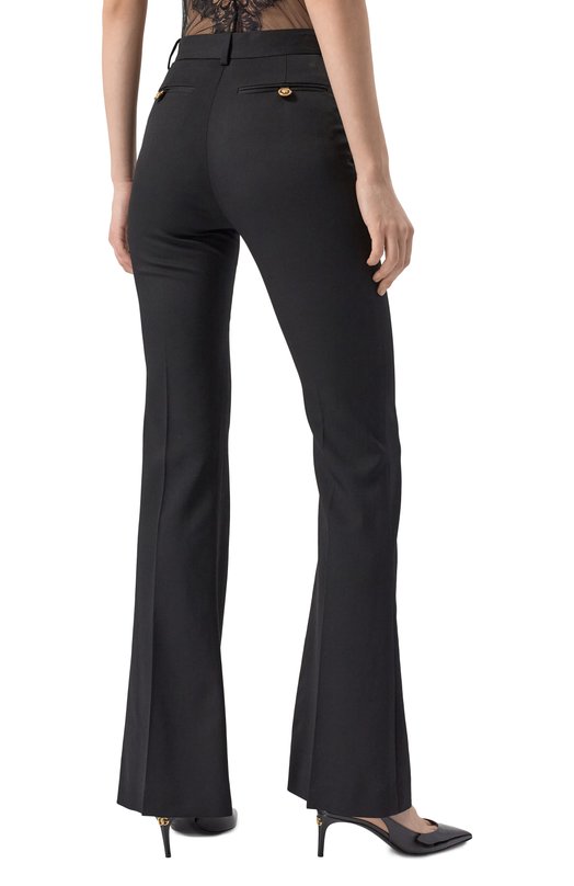 Шерстяные брюки Versace 1013158/1A04649 Чёрный  1013158/1A04649 Фото 4