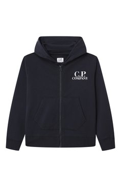 Детский хлопковая толстовка C.P. COMPANY темно-синего цвета, арт. CNF009/LCA69/10-14 | Фото 1 (Рукава: Длинные; Драгоценные камни: Проставлено; Материал сплава: Проставлено; Мальчики Кросс-КТ: Толстовка-одежда, Толстовка-спорт; Материал внешний: Хлопок; Ростовка одежда: 13 - 15 лет | 158 см, 16 лет | 164 см, 10 - 11 лет | 140 - 146см)