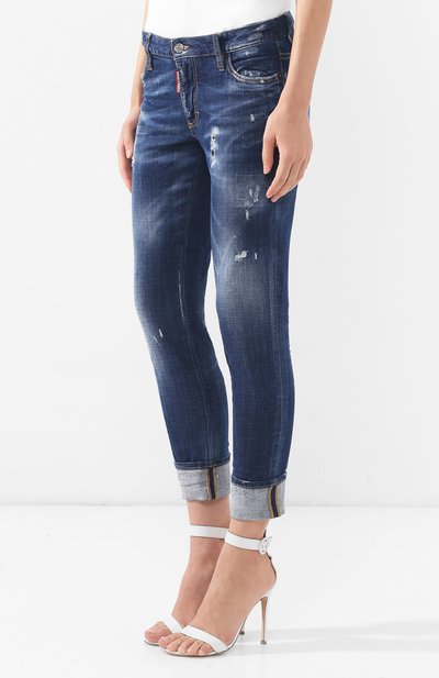 Джинсы с отворотами DSQUARED2 синего цвета по цене 35400 руб., арт. S72LB0189/S30342, фото 3 Джинсы с отворотами DSQUARED2, арт. S72LB0189/S30342, фото 3