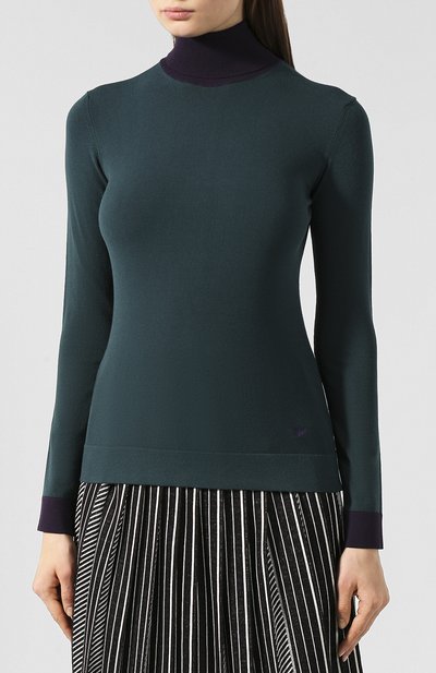 Водолазка из вискозы EMPORIO ARMANI зеленого цвета по цене 25800 руб., арт. 6G2MWZ/2M31Z, фото 3 Водолазка из вискозы EMPORIO ARMANI, арт. 6G2MWZ/2M31Z, фото 3