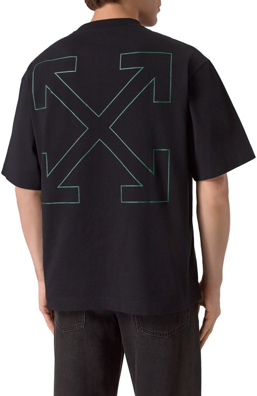 Хлопковая футболка Off-White 0MAA120S25JER00C Чёрный  0MAA120S25JER00C Фото 4