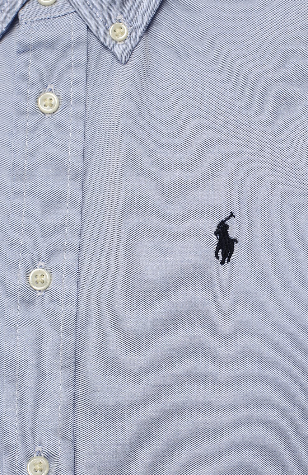 Хлопковая рубашка с воротником button down RALPH LAUREN голубого цвета по цене 8195 руб., арт. 322600259, фото 3 Хлопковая рубашка с воротником button down RALPH LAUREN, арт. 322600259, фото 3
