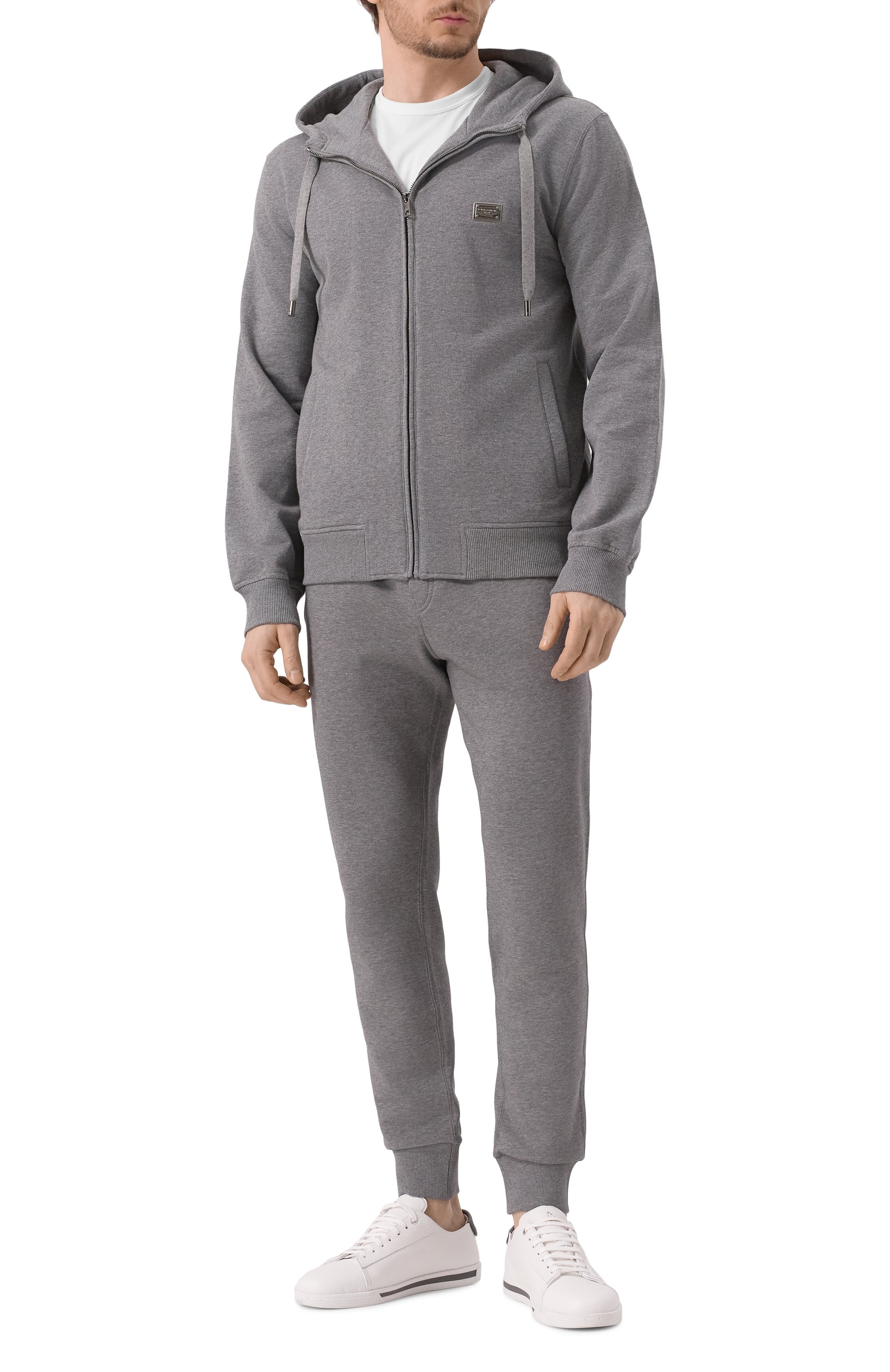 Хлопковые джоггеры DOLCE & GABBANA серого цвета по цене 75300 руб., арт. GP07TT/G7N7B, фото 2 Хлопковые джоггеры DOLCE & GABBANA, арт. GP07TT/G7N7B, фото 2