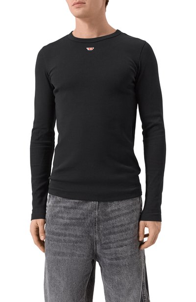 Хлопковый лонгслив DIESEL черного цвета по цене 13950 руб., арт. A14951/0EJAI, фото 3 Хлопковый лонгслив DIESEL, арт. A14951/0EJAI, фото 3