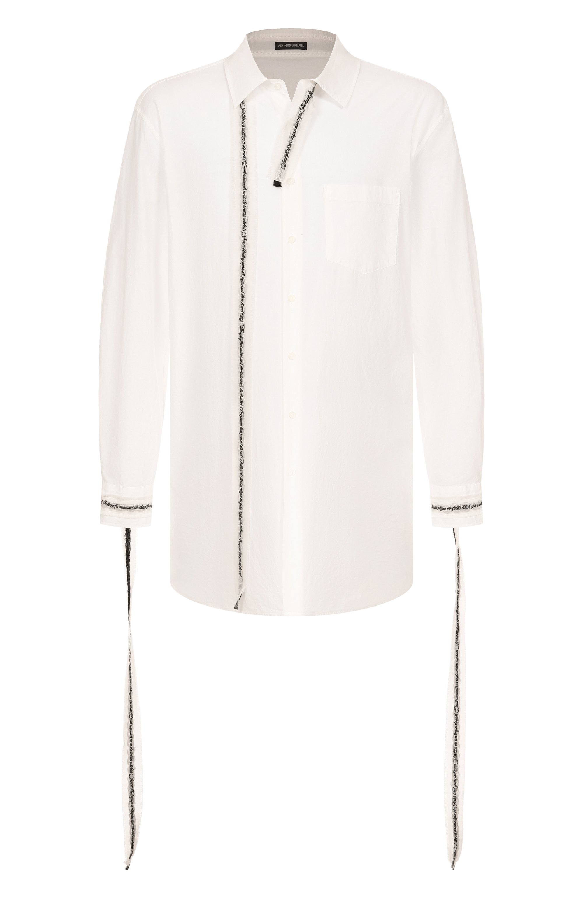 Хлопковая рубашка ANN DEMEULEMEESTER белого цвета по цене 78200 руб., арт. B0012776/FA026, фото 1 Хлопковая рубашка ANN DEMEULEMEESTER, арт. B0012776/FA026, фото 1