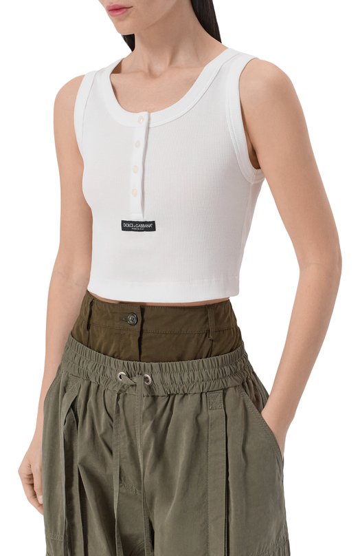 Хлопковая майка Dolce & Gabbana F8W42T/FU7AV Белый  F8W42T/FU7AV Фото 3