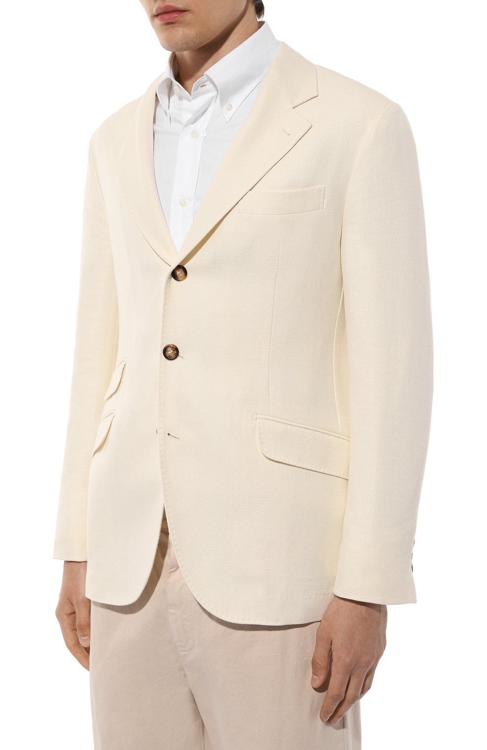 Пиджак изо льна и шелка BRUNELLO CUCINELLI, арт. MB4197BWDP, фото 5