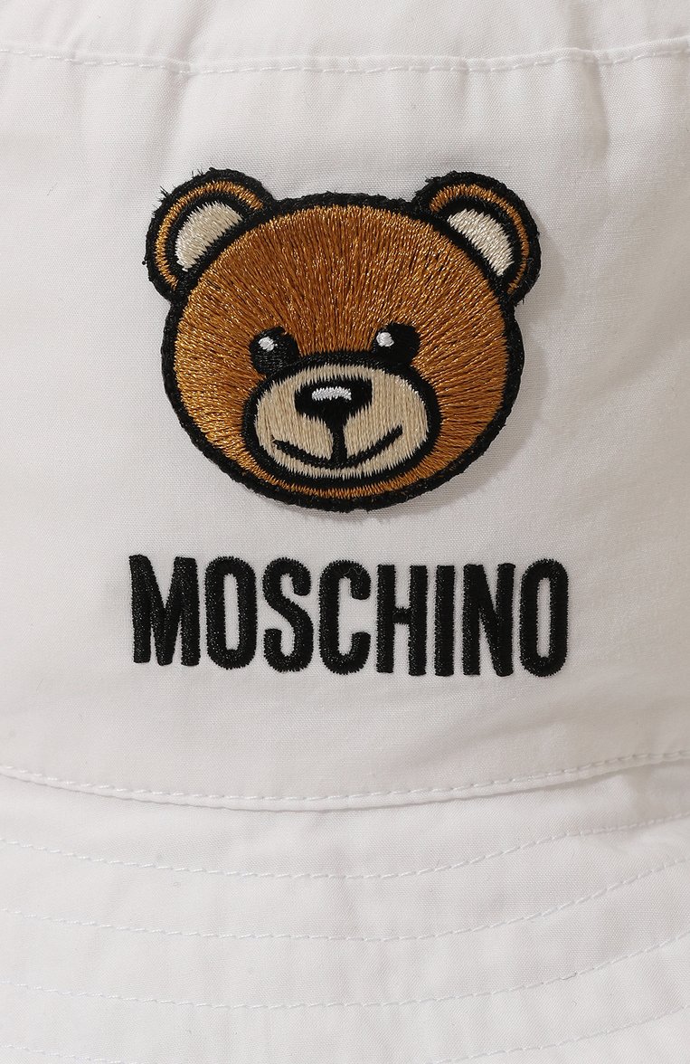 Детская хлопковая панама MOSCHINO белого цвета, арт. MNX032/LLA11 | Фото 3 (Нос: Не проставлено; Материал: Хлопок, Текстиль)