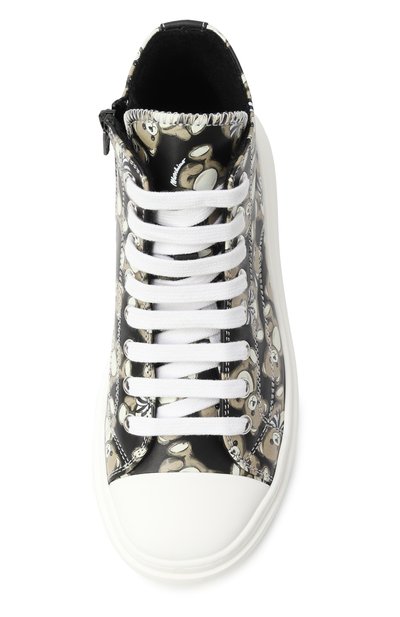 Кожаные кеды MOSCHINO черного цвета по цене 34200 руб., арт. 81927/VAR4/36-40, фото 4 Кожаные кеды MOSCHINO, арт. 81927/VAR4/36-40, фото 4