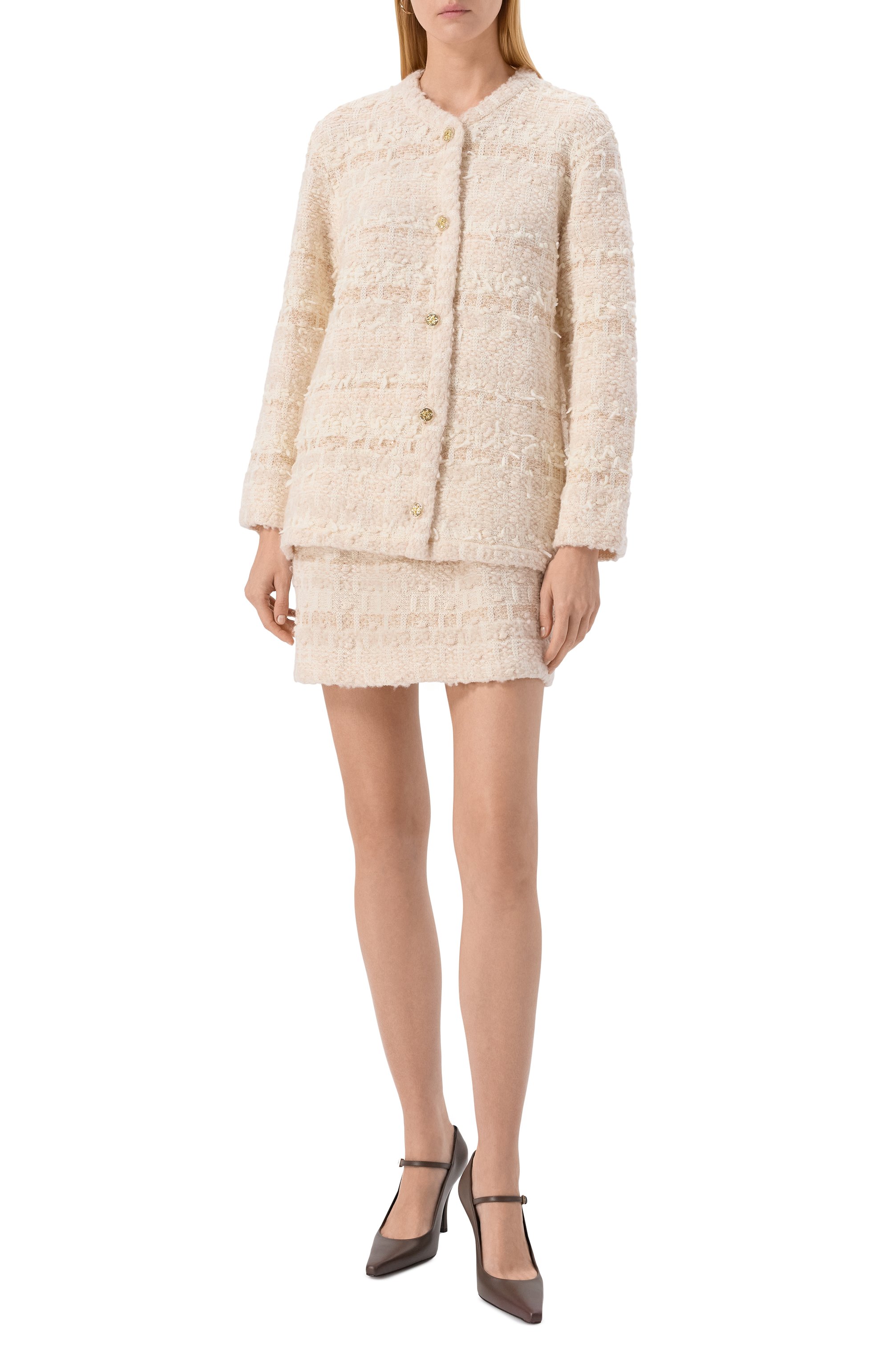 Шерстяной кардиган AND THE BRAND бежевого цвета по цене 87080 руб., арт. W26-CG044-1002-102, фото 2 Шерстяной кардиган AND THE BRAND, арт. W26-CG044-1002-102, фото 2