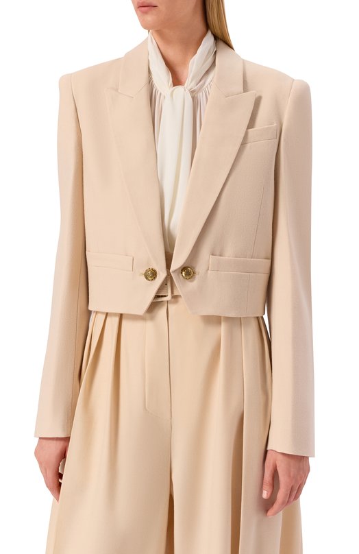 Шерстяной жакет Zimmermann 4830JF251 Кремовый  4830JF251 Фото 3