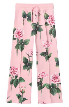 Детские хлопковые брюки DOLCE & GABBANA розового цвета, арт. L5JPF7/HS7P0/8-14 | Фото 1 (Нос: Не проставлено; Материал сплава: Проставлено; Случай: Повседневный; Материал внешний: Хлопок; Ростовка одежда: 10 - 11 лет | 140 - 146см, 13 - 15 лет | 158 см, 8 лет | 128 см)