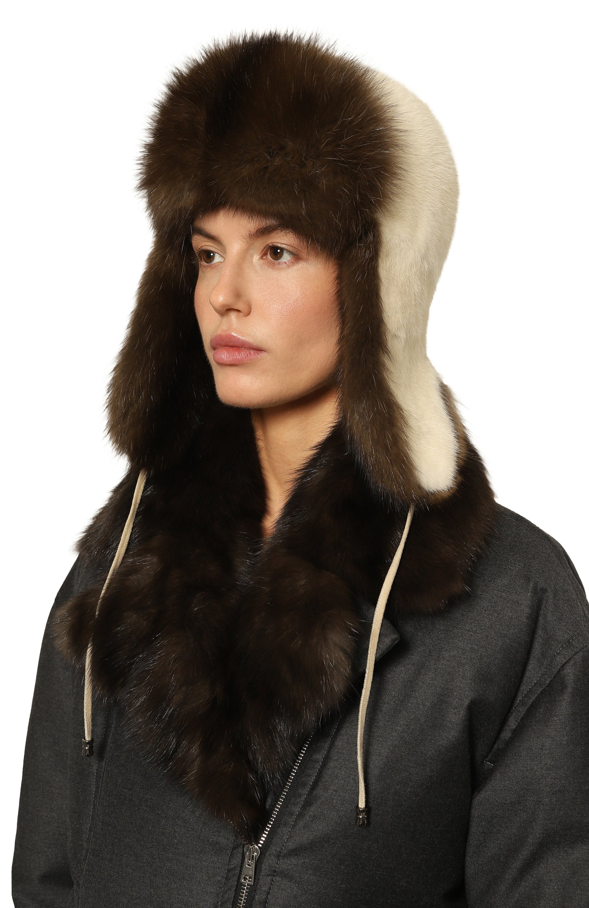 Меховая шапка-ушанка из норки и соболя VICTORIA KUSENKOVA, арт. 091203504094, фото 2